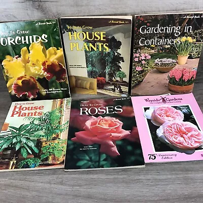 Vintage Gardening Flower Pot House Plant Grow Roses Orchids Book Lot Of 6 • $26.39