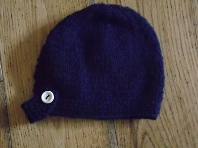 Brand New Hand Knitted Navy Baby Bonnet 0-3 / 3-6 / 6-9 Months • £3.25