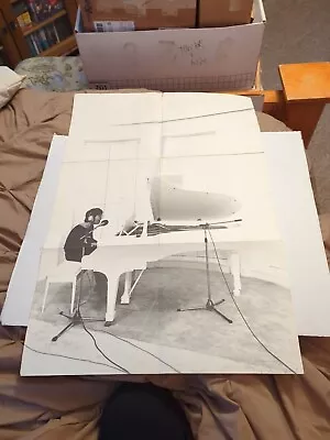 Vintage JOHN LENNON At PIANO Poster IMAGINE Photo By Peter Fordham THE BEATLES • $8