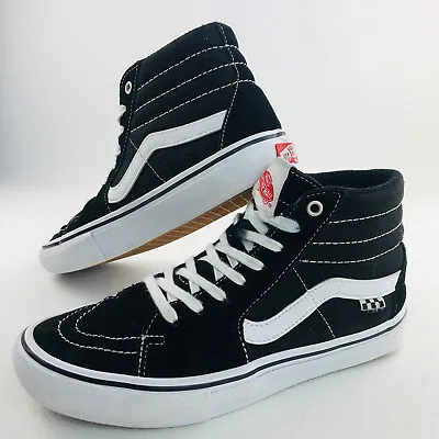 Vans Sk8-Hi Pro Black Sneakers Popcush Shoes US 8 Mens Skateboarding Suede • $54.95