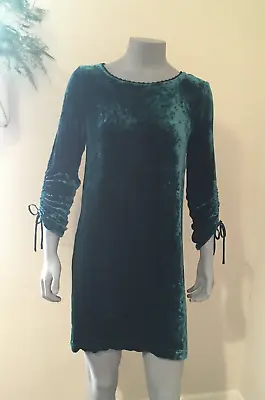£24.99 • Buy Brora Soft Velvet Green Long Sleeve Tunic Dress Size 10