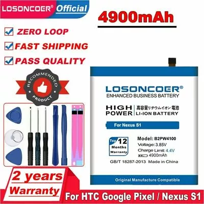 £18.28 • Buy LOSONCOER 4900mAh B2PW4100 Battery For HTC Google Pixel / Nexus S1