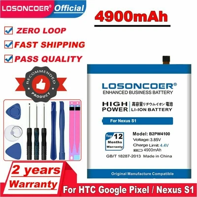 £18.28 • Buy LOSONCOER 4900mAh B2PW4100 Battery For HTC Google Pixel / Nexus S1