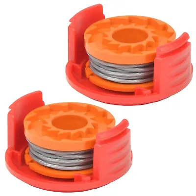 Spool Cover & Lines X 2 For QUALCAST CLGT1825D CGT25 Grass Trimmer Strimmer 2.5m • £20.58