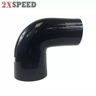 Brand NEW 2  To 2.5  Black 90 Degree Silicone Hose Coupler 4 Layer Polyester • $14.99