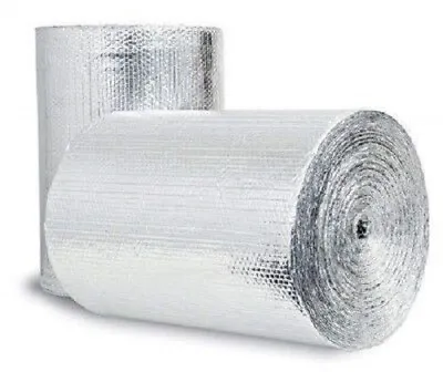 Reflective Foil Insulation Roll Double Bubble USEP 24  X 10FT R8 (SECONDS) • £26.75