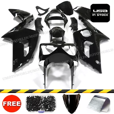 Glossy Black Fairing Kit For Kawasaki Ninja ZX6R ZX636C 2003-2004 Bodywork +Bolt • $348.90