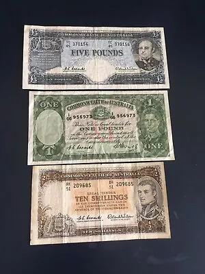 5 Pounds  1 Pound 10 Shillings 1949- 1961 nice Circulated Banknotes • $0.99