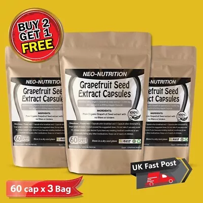 Grapefruit Seed Extract 500mg 20:1 ( Equivalent To 10000mg ) STRONG&EFFECTIVE X3 • £16.98