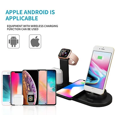 6in1 Qi Wireless Charger Station For Apple Watch 4/5/6 Air Pods IPhone 11 Pro 12 • $17.99