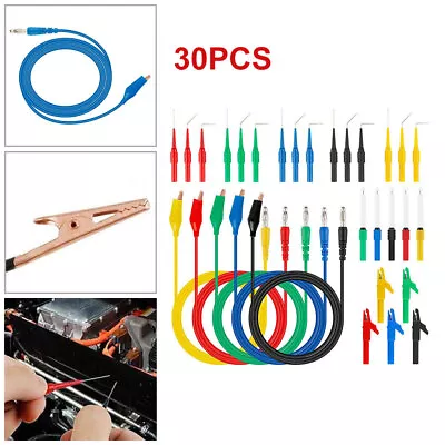 30PCS Automotive Back Probe Kit Leads Wire Test Identified Probe Tool Multimeter • £19.15