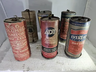 6 Vintage Antique Dry Cell Batterys For Radio & Ignition NOT Working For Display • $99.99