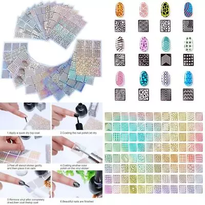 EBoot 288 Pieces 96 Designs Nail Vinyls Stencil Sticker Sheets Set For...  • $10.35