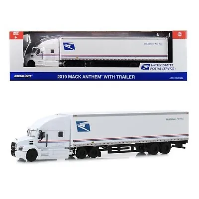 Greenlight USPS 2019 Mack Anthem Tractor-Trailer Postal Service Truck 1/64 • $36.99