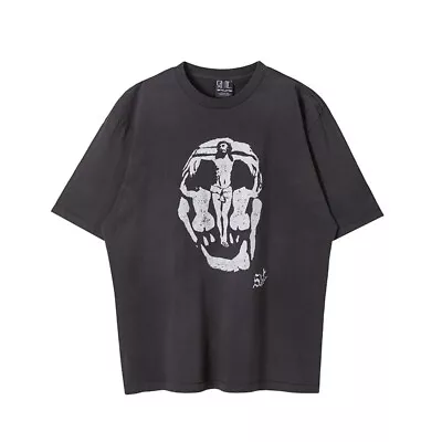 Saint Michael 2024 Jesus Christ Skull Portrait Mens Black Cotton T Shirt • $77.36