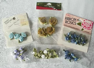 Lot Of New Ribbon Roses Mixed Colors Total Of 36 Roses • $4.95