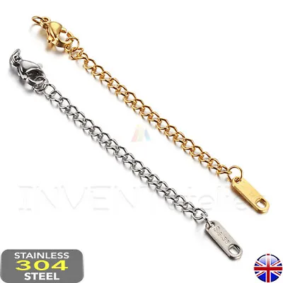 4x Stainless Steel Extender Chain Lobster Clasp Connector Bracelet Necklace 221 • £3.77