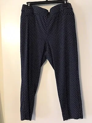 ELLE Ladies Pull On Capri Navy Dot Size L • $9