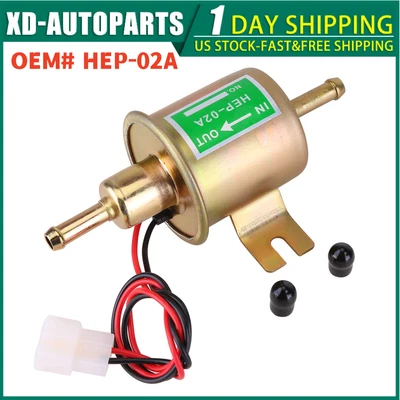 $10.99 • Buy Universal Electric Fuel Pump HEP-02A 4-7PSI 12V Inline Low Pressure Gas Diesel