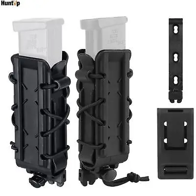 1 2 Pack Tactical Molle Magazine Pouch For 9mm Pistol Mag Holder Carrier Black • $10.44