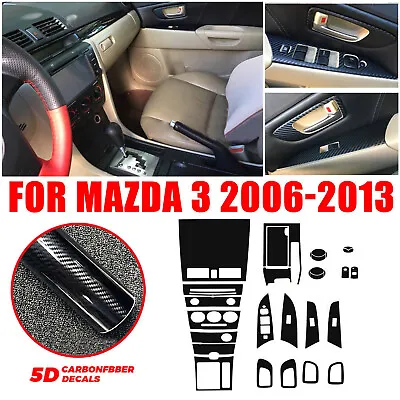 For 2006-2013 Mazda 3 Carbon Fiber Car Interior Center Console Trim Sticker Film • $25.41