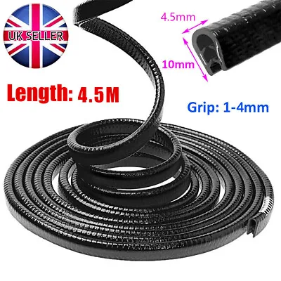 4.5M Black Car Door Boot Edge Protector Strip Trim U Shape Guard Seal Rubber • £4.66