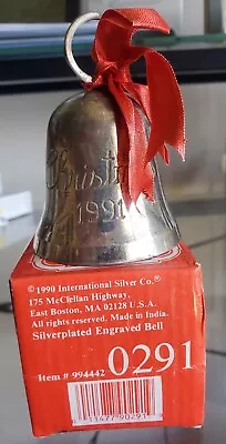 Vintage 1991 INTERNATIONAL SILVER BELL 0291 SILVER PLATED - EXC Money Back Guar • $3