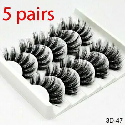 10 Pairs 3D Mink False Eyelashes Wispy Cross Long Thick Soft Fake Eye Lashes  UK • £3.99