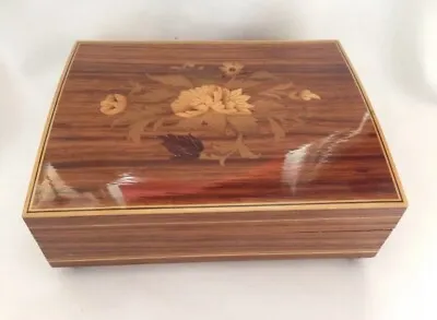 £34 • Buy Vintage Lacquer Wooden Music Flowers Jewellery Box Toyo