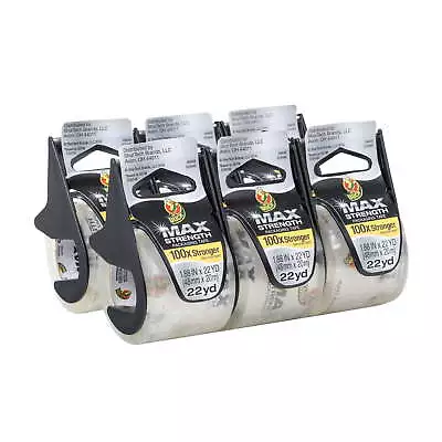 Max 1.88  X 22 Yd. Clear Rubber Packing Tape & Dispenser 6 Pack • $19.98