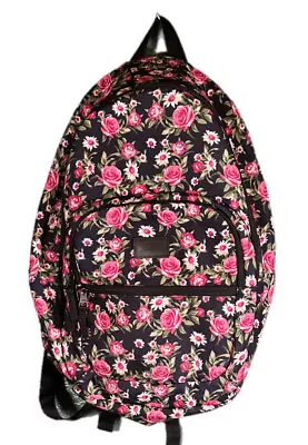 Vans Off The Wall Back-To-School Backpack Bag - Rose Roses Floral Pink Black • $29.99