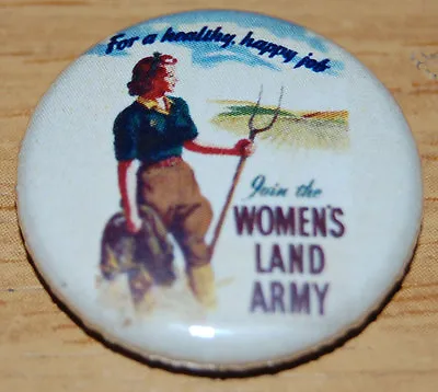 Women's Land Army 25mm / 1 Inch Button Badge Vintage Poster Girls Rights Equal • £0.99