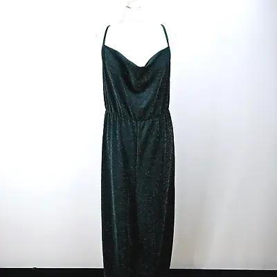 Shein - NEW - Green Cowl Neck Glitter Jumpsuit - 2XL • £18