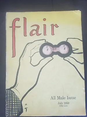 $15 • Buy VINTAGE Flair Magazine July 1950 All Male Issue Good Condition Embossed
