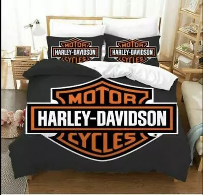Motorcycle Harley-Davidson Eagle Logo Quilt Duvet Cover Set Doona Cover Kids • $63.99