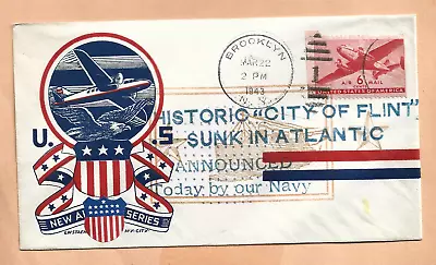 U.s.s. City Of Flint Sunk In Atlantic Mar 221943 Ny Staehle Naval Cove • $100