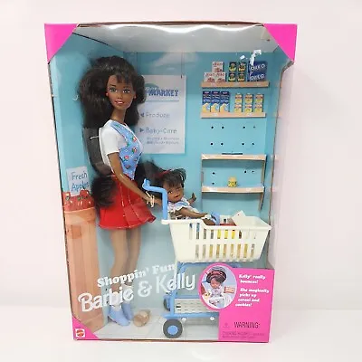 1995 SHOPPIN' FUN BARBIE & KELLY DOLLS Mattel #15757 Groceries Loose African • $62.45