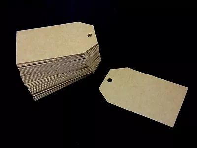 £3.49 • Buy 50 Pcs - ECO KRAFT Blank Paper Gift TAGS Card Label Wedding Luggage UK D237