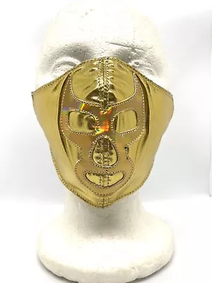 Gold Lucha Libre Face Mask Ramses Luchador Nacho Libre Wrestling Silver King WWE • $19.99