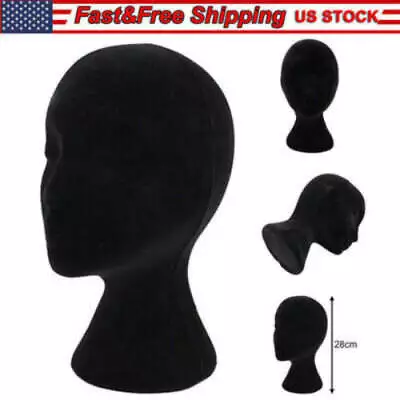 Black Male Foam MANNEQUIN Head Holder Stand Display Wig Hat Glasses Display US • $9.81