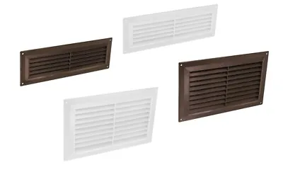 Air Vent Grille With Anti-Insect Mesh / Fly Screen Covers White Brown • £3.47