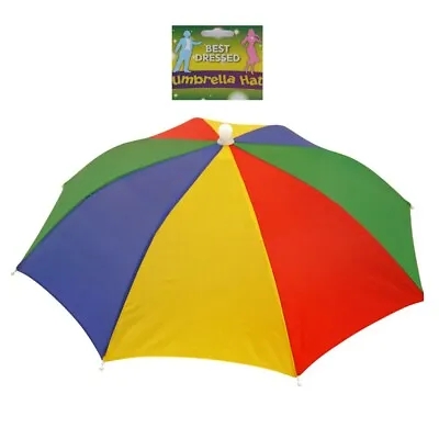 Umbrella Hat Novelty Adult Costume Hat Ladies Mens Multi Colour Festival Hat • £4.95