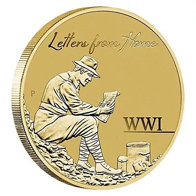 Australia 2016 WWI Letters From Home $1 One Dollar UNC Coin Perth Mint Carded • $14