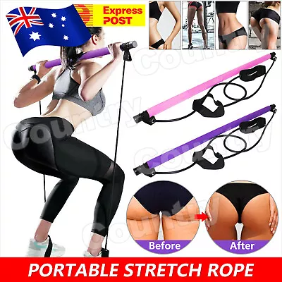 Yoga Pilates Stretch Rope Gym Stick Exercise Bar Pilates Trainer Rope Portable • $13.95