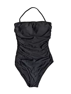 J Crew Ruched One Piece Black Swim Suit Size 6 NEW • $70