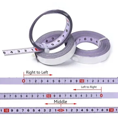 1-2M Self Adhesive Metric Miter Track-Tape Measure Scale Ruler Woodworking Tool • £4.43