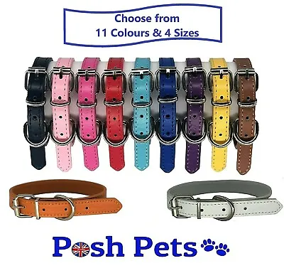 Soft PU Leather Puppy Collars Small To Medium Coloured Dog Collars Cat Collars • £3.99