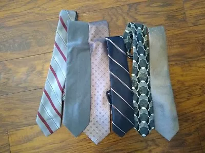 Men’s Modern/Vintage Neck Ties Lot Of 6 For Wear Or Craft Or Reselling Stains • $10