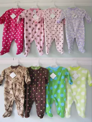 £4.99 • Buy Baby Girls / Boys Fleece Sleepsuit Babygro  (Ages New Born, 0-3, 3-6 & 6-9 Month