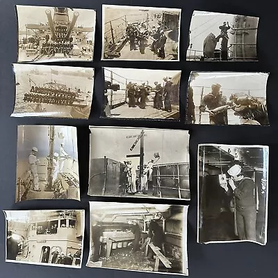 Vintage 1900s-1910s US Navy Sailors USS Wyoming & Battleship Photo Lot (11pc) • $19.97